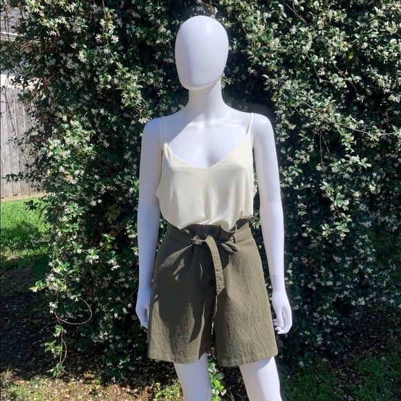 💋NWT Rag & Bone Relaxed Fit High Rise Seersucker Paper Bag Waist Shorts - Picture 3 of 15